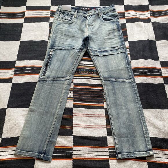 NWT Ecko Unltd Light Wash Denim Jeans. Streetwear. Casual. Size 34. Unisex. - Picture 1 of 12